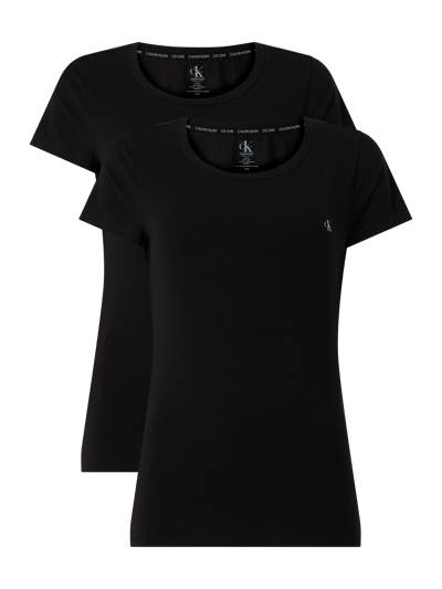 CK One T-shirt met modal in een set van 2 stuks  Zwart - 1