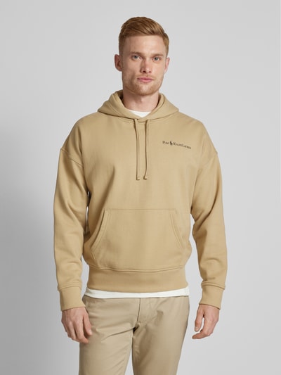 Polo Ralph Lauren Hoodie met labelprint, model 'HEAVY' Kaki - 4