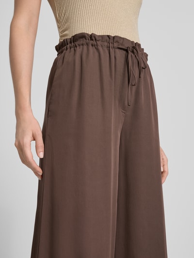 Mango Stoffhose mit weitem Bein und Tunnelzug Dunkelbraun 3