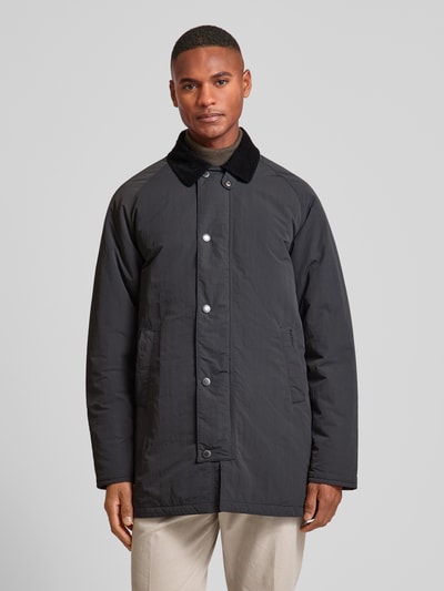 Barbour Jacke mit Druckknopfleiste Black 4