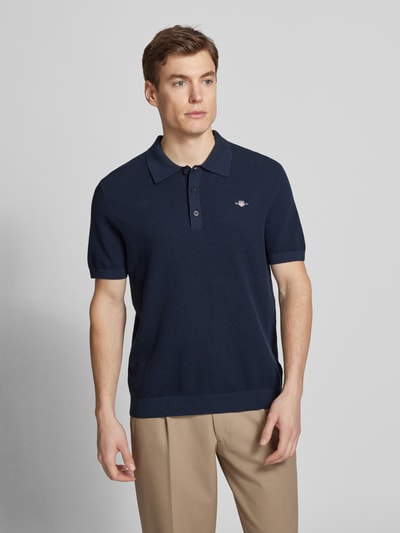 Gant Regular Fit Poloshirt mit Strukturmuster Marine 4