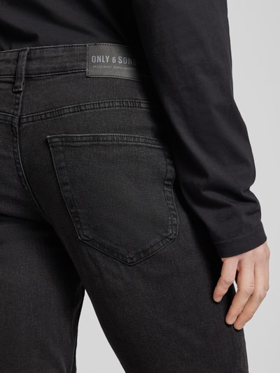 Only & Sons Korte regular fit jeans in 5-pocketmodel, model 'PLY' Zwart - 3