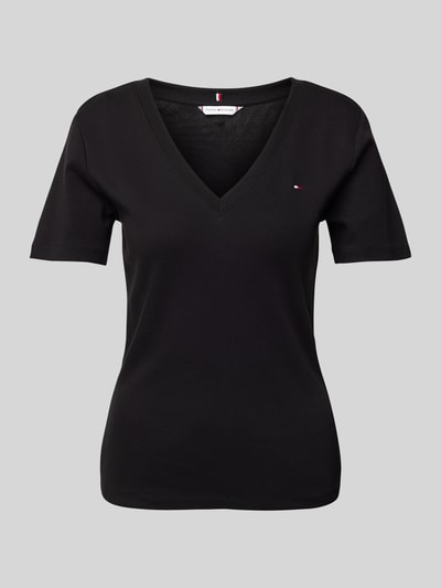 Tommy Hilfiger T-Shirt mit V-Ausschnitt Modell 'NEW SLIM CODY' Black 2