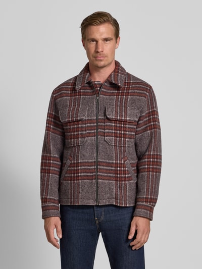 Wood Wood Wolljacke mit Kentkragen Modell 'Lam' Rostrot 4