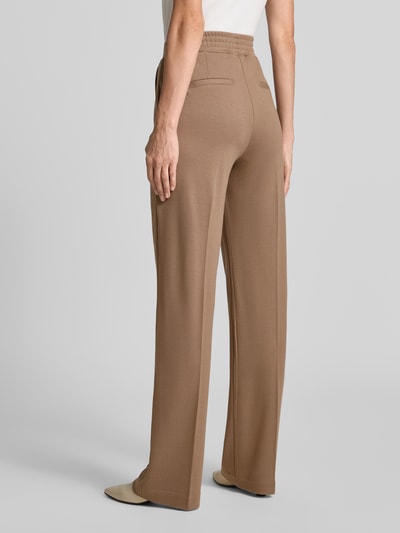 Milano Italy straight fit broek van viscosemix Taupe - 5