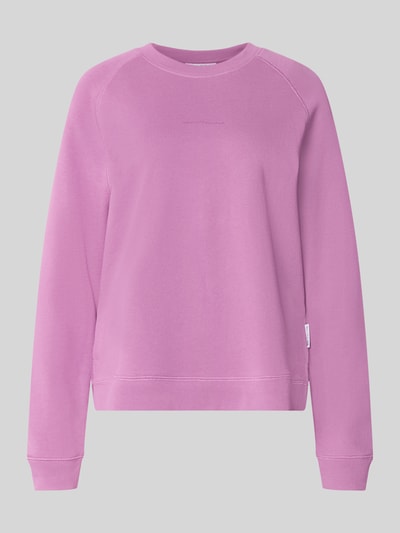 Produktfoto, Regular Fit Sweatshirt aus reiner Baumwolle von Marc O'Polo DENIM in Rosa mit glatter Oberfläche und sichtbaren Nähten.