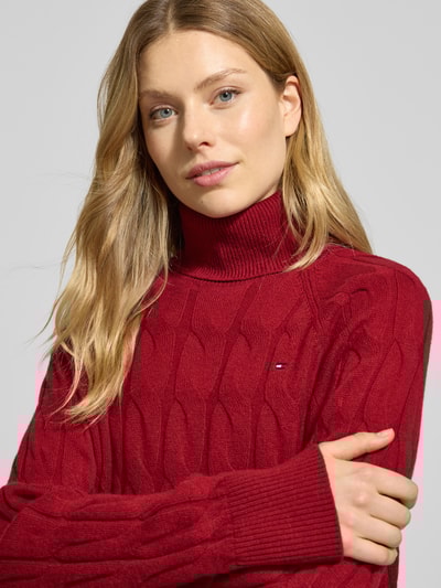 Tommy Hilfiger Golf o kroju relaxed fit z czystej wełny Czerwony 3