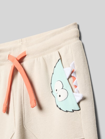 Blue Seven Spodnie dresowe o kroju regular fit z kieszeniami z patką Piaskowy 2