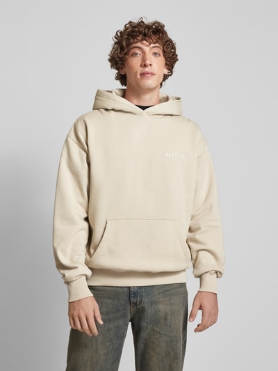 Pegador Oversized Hoodie mit Label-Stitching Beige 4