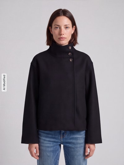 PIECES Regular Fit Blouson mit Stehkragen Modell 'GNES' Black 4