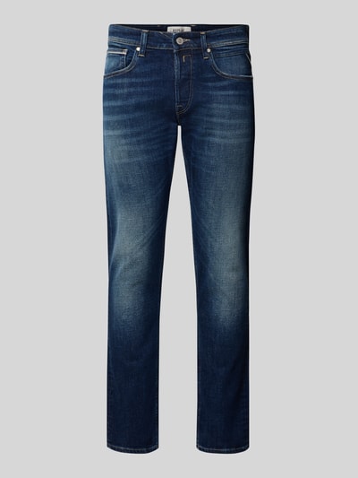 Replay Straight Fit Jeans im Used-Look Modell 'GROVER' Jeansblau 2