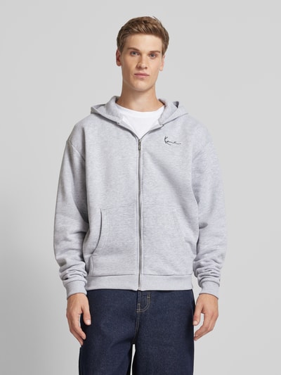 KARL KANI Sweatjack met labelstitching Middengrijs gemêleerd - 4