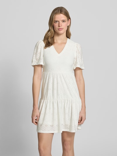 ONLY Mini-Freizeitkleid mit Lochstickmuster Modell 'SMILLA LIFE' Weiss 4