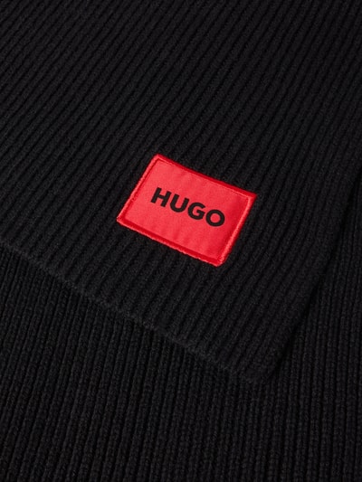 HUGO Sjaal van scheerwolmix, model 'SAFFA' Zwart - 2