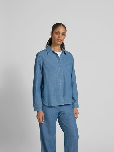 Juvia Hemdbluse mit Brusttasche Jeansblau 4