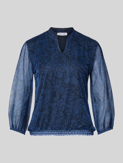 More & More T-shirt z półprzezroczystymi rękawami Granatowy 2