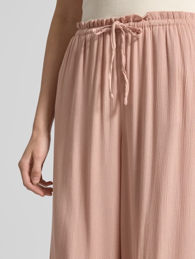 Review Wide leg stoffen broek met tunnelkoord Oudroze - 3