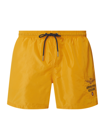 Aeronautica Militare Badehose mit Logo-Applikation  Gelb 1