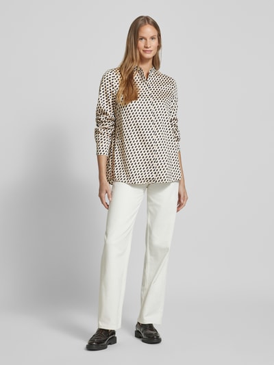 Marc O'Polo Regular Fit Bluse aus reiner Baumwolle mit Mock-Neck-Kragen Anthrazit 1