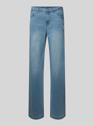 Produktfoto, Wide Fit Jeans mit Lyocell-Viskose-Anteil von Buena Vista in hellem Denim, 5-Pocket-Design, Baumwoll-Mix, glatte Oberfläche