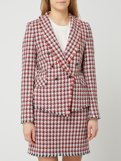 Jake*s Collection Blazer met ruitjesmotief  Rood - 4