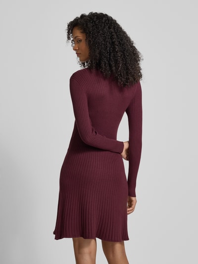 VERO MODA Leicht ausgestelltes Strickkleid aus Viskose-Mix Modell 'NANCY' Bordeaux 5