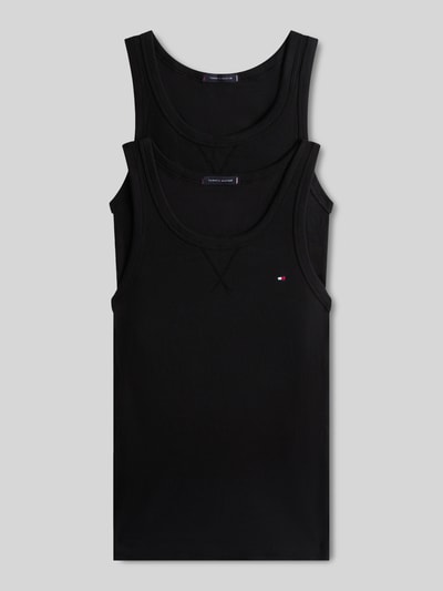 Tommy Hilfiger Koszulka na ramiączkach o kroju regular fit z mieszanka bawełny z wyhaftowane logo Czarny 2