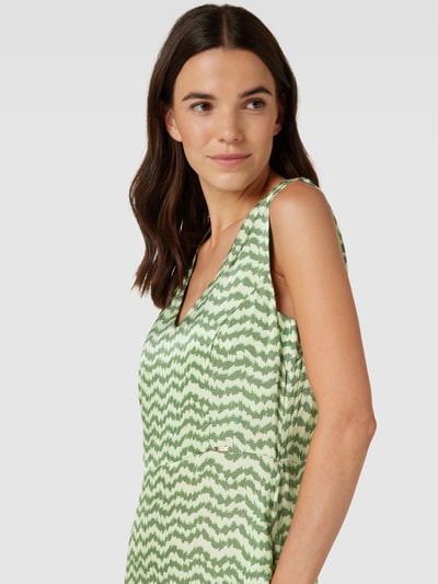 Cinque Midi-jurk van viscose met all-over motief, model 'CIILENIE' Groen - 3