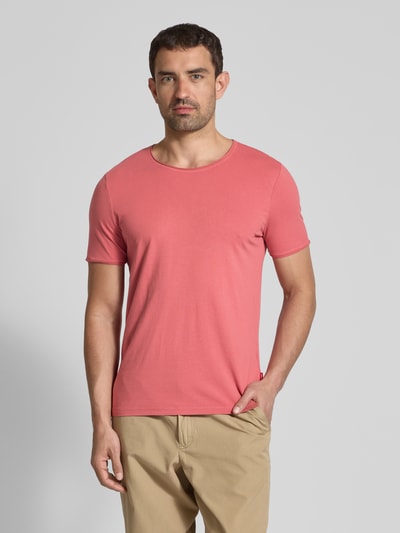 JOOP! Jeans T-Shirt mit geripptem Rundhalsausschnitt Modell 'Cesare' Lachs 4