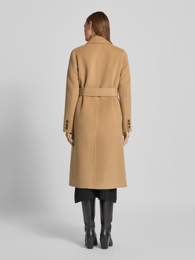 Marella Lange linnen jas met strikceintuur, model 'ARA' Camel - 5