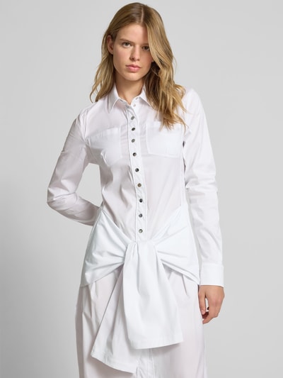 Rabanne Maxikleid mit Druckknopfleiste Weiss 3