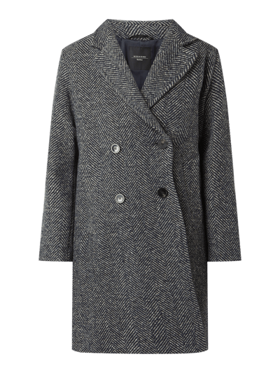 Weekend Max Mara Wollen mantel met visgraatmotief, model 'Stiria' Marineblauw - 2