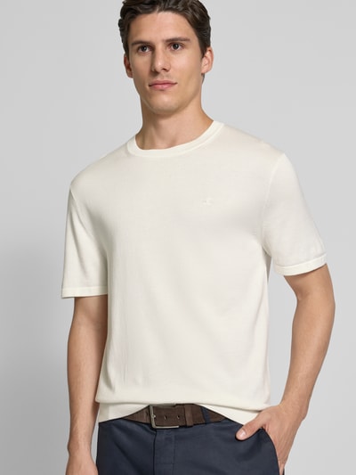 CK Calvin Klein T-Shirt mit Logo-Stitching Modell 'SUPIMA' Offwhite 3