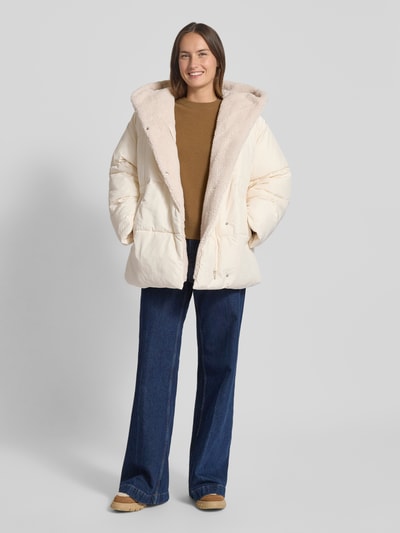 Jake*s Casual Steppjacke mit Futter aus Teddyfell Ecru 1