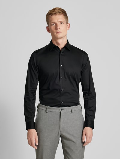 JOOP! Collection Slim Fit Business-Hemd mit Kentkragen Modell 'Pit' Black 4