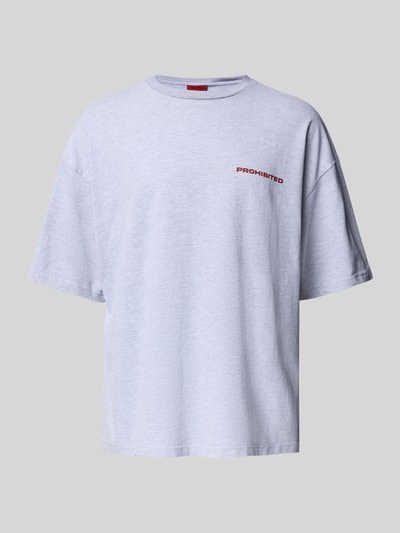 PROHIBITED Relaxed Fit T-Shirt mit überschnittenen Schultern Hellgrau Melange 2