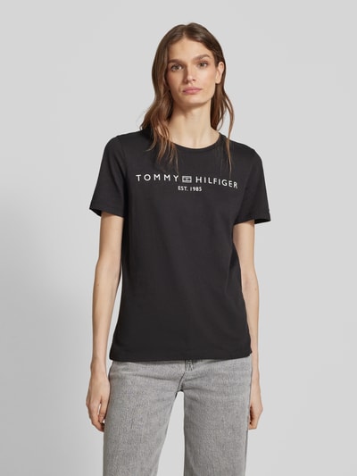 Tommy Hilfiger T-shirt met labelprint Zwart - 4