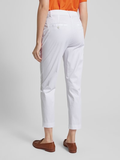 Marc Cain Regular fit stoffen broek met persplooien Wit - 5