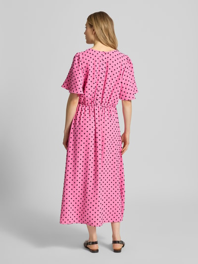 ICHI midi-jurk met V-hals model 'ZABBY' Rosé - 5