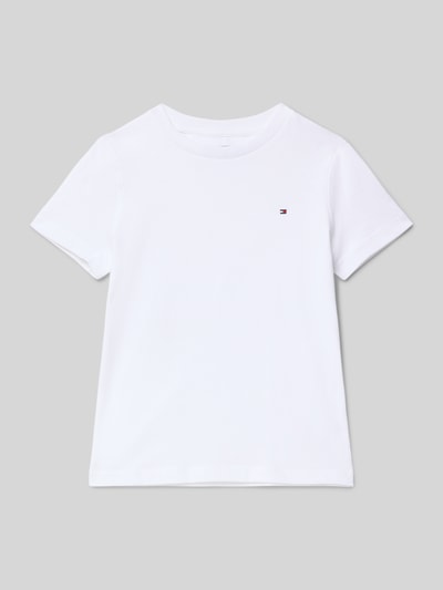 Tommy Hilfiger Kids T-shirt z bawełny organicznej z detalami z logo  Biały 1