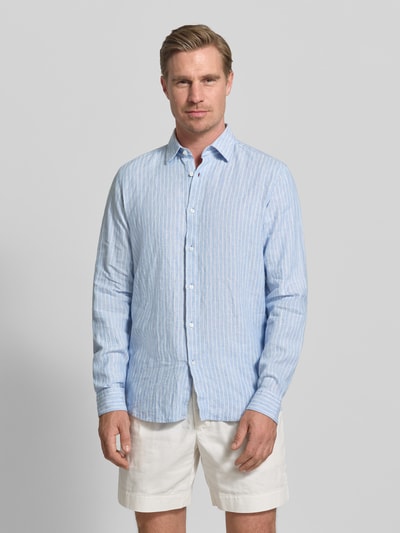 HUGO Modern Fit Freizeithemd aus reinem Leinen Modell 'VALERIO' Hellblau 4