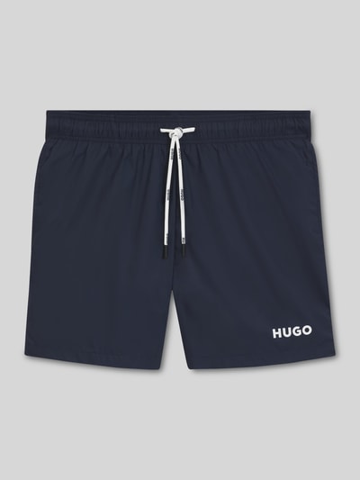 HUGO Badeshorts mit Label-Print Modell 'HAITI' Marine 1
