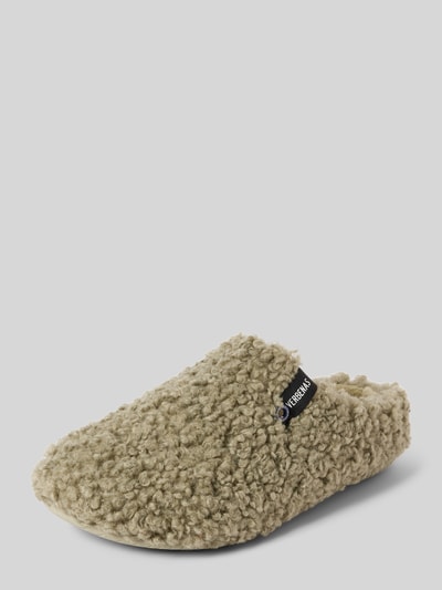 Verbenas Slippers met imitatiebont, model 'YORK CURLY' Lindegroen - 1