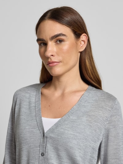 Marc O'Polo Regular Fit Strickjacke aus Schurwoll-Mix Mittelgrau 3