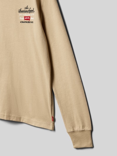 Levi’s® Kids Shirt met lange mouwen, ronde hals en labelstitching Zand - 2