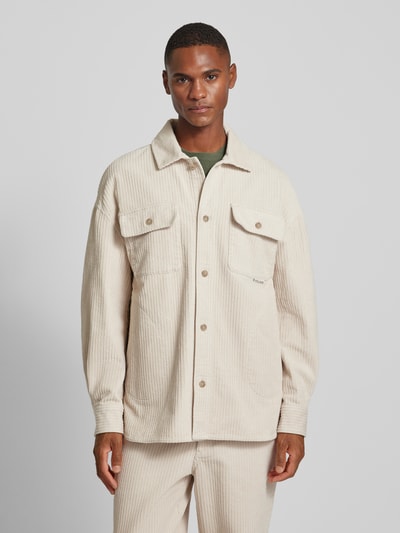 Casual Friday Overhemdjack met borstzakken, model 'corduroy' Offwhite - 4