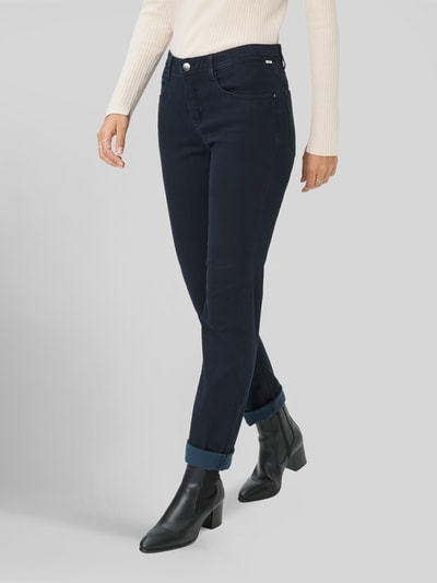 Brax Body Fit Gerade Hose aus Lyocell-Mix mit Modal-Baumwoll-Anteil Modell 'CAROLA' Marine 4