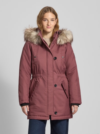 ONLY Parka kroju shaped fit z naszywką z logo model ‘IRIS’ Fiołkoworóżowy 4
