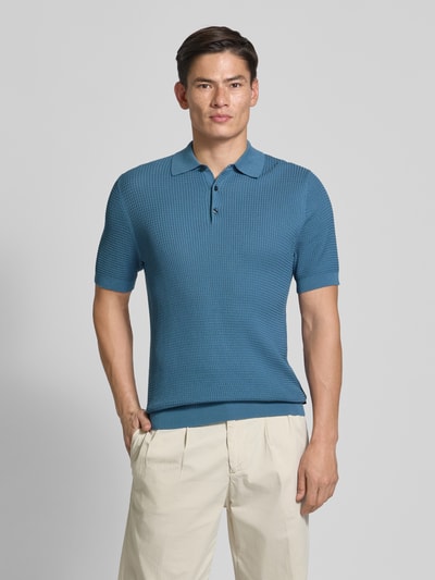 Matinique Slim fit poloshirt met knoopsluiting Oceaanblauw - 4
