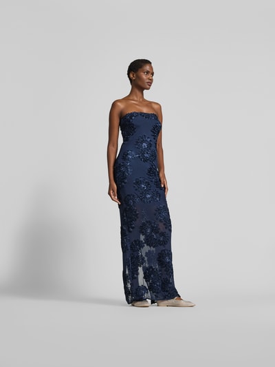 ROTATE Maxikleid mit Rundhalsausschnitt Dunkelblau 1